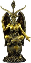 Ebros Gold Tone 3 Feet Oversized Church of Satan Sabbatic Goat Baphomet ... - £511.18 GBP