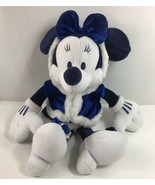 Minnie Mouse Stuffed Animal White Winter Blue Disney Store Plush Toy 15&quot;... - $19.79