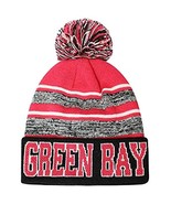 Green Bay Blended Colors Men&#39;s Winter Knit Pom Beanie Hat (Hot Pink/Black) - £11.95 GBP