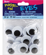 Paste On Wiggle Eyes Round 25 mm Black - $23.22 CAD