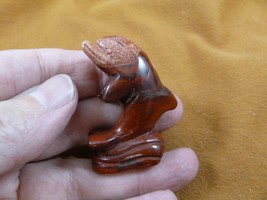 (Y-DOL-JU-563) Red Jasper DOLPHIN JUMPING Porpoise gemstone stone statue carving - £11.19 GBP