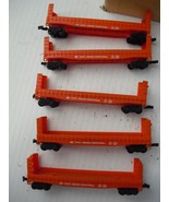 Lot of 5 Vintage 1970s N Scale Aurora Penn Central Bulkhead Flat Cars - $66.22 CAD