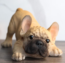Realistic Lifelike Crouching French Bulldog Frenchie Puppy Figurine Decor - £25.19 GBP