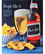 Black Label Carling Beer Potato Chips cold beer-1962 Vintage Print Ad - $13.83 CAD