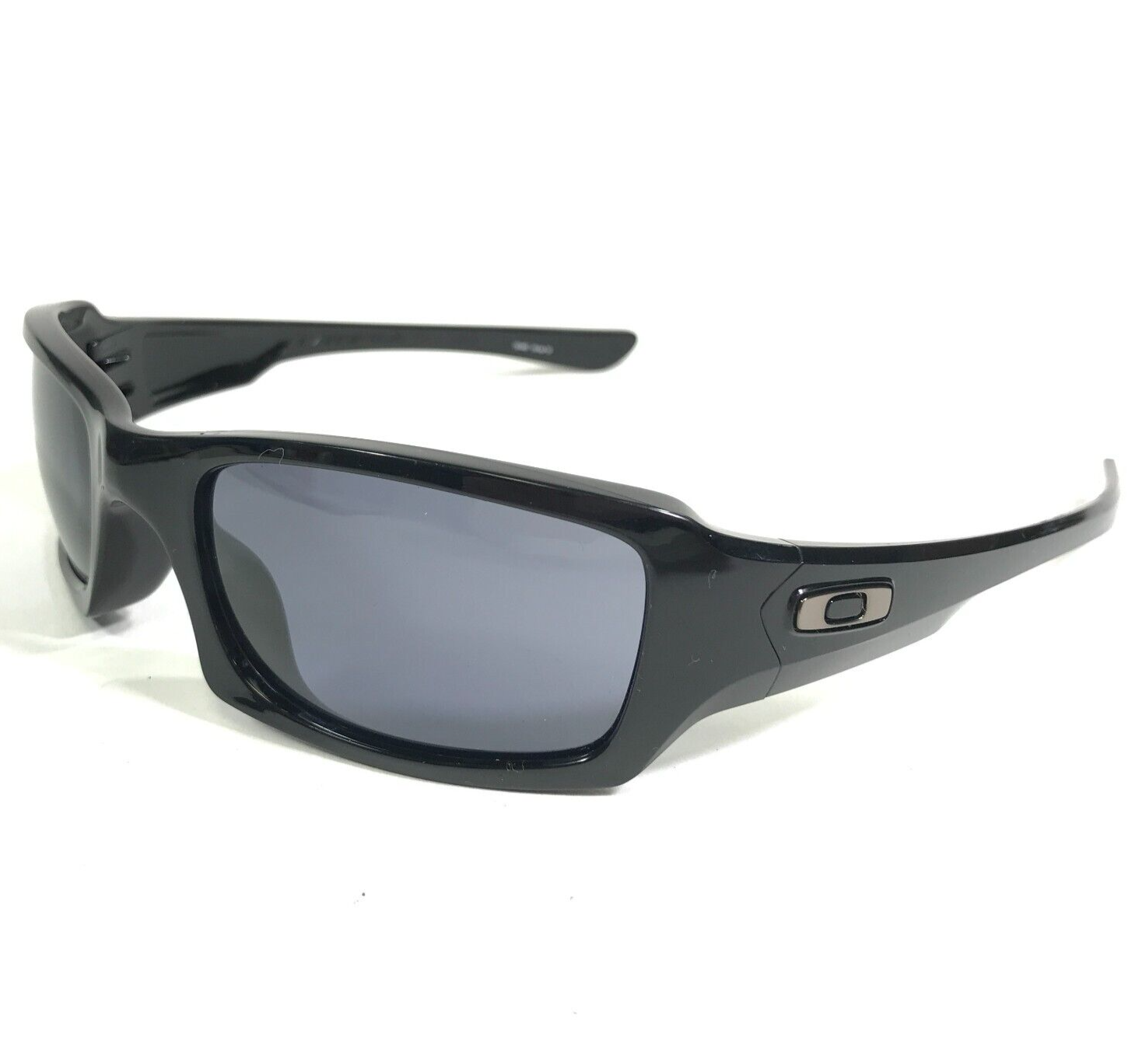 Oakley Sonnenbrille Fives Squared 03-440 Poliert Schwarz Wrap Rahmen Gläser - £74.28 GBP