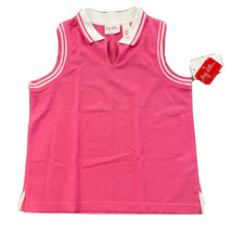 Meg Allen Liz Claiborne Womens Pink White Sleeveless Top Shirt L Golf Co... - £14.66 GBP
