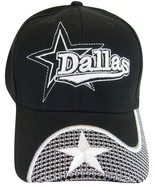 Dallas Men&#39;s Swirl Netting Curved Brim Adjustable Baseball Cap Hat BLACK - £11.95 GBP