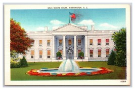 White House and Front Lawn Washington DC  UNP Unused Linen Postcard N24 - £1.54 GBP