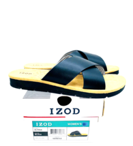 IZOD Alyssa Strap Slide Sandals- BLACK, US 10 - £17.88 GBP