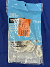 Everbilt White Twisted Nylon Rope 3/8″ × 50 ft for Towing, Lifting, Anch... - $13.85