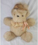 Custom Plush Teddy Bear 20&quot; Rosie Cheeks Designer 1985 Straw Hat Lace Hat - £33.07 GBP