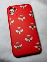 Apple iPhone 11 case red bee pattern NEW felt inside - £6.93 GBP