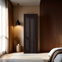 Armoire 3 Door 3 Shelf Wardrobe - Walnut &amp; Black Wengue Storage - €293,63 EUR