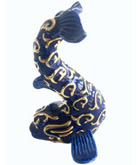 Lenox  Whale Figurine Blue and Gold Handcrafted Malaysia 3.5&quot; Tall - £18.76 GBP