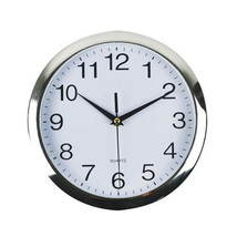 Italplast Round Clock Chrome Frame - 26cm White Face - $71.06 CAD