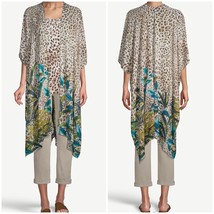 Chico&#39;s Animal Print Kimono &amp; Tank Set OS &amp; XL Viscose/Spandex Retail $164.50 - £43.49 GBP