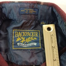 Backpacker Outdoors Men's Burgundy Acrylic Plaid Shirt Long Sleeve Size Large image 4