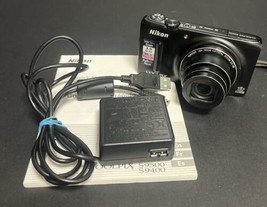 Nikon COOLPIX S9400 Black Digital Camera 18.1 MP 18x Zoom Charger Manual... - $233.74