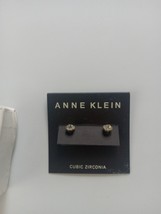 Anne Klein silver  Tone Cubic Zirconia Stud Pierced Earrings NEW - $8.60