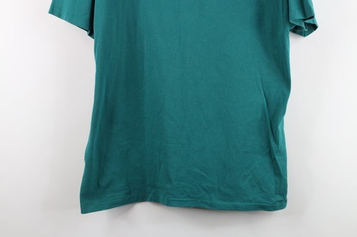 Vtg 90s Hanes Mens Medium Faded Blank Short Sleeve V-Neck T-Shirt Green Cotton Item image 3