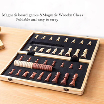 yhhytoy Magnetic board games, Magnetic Wooden Chess (2 in 1）Beginner Chess Sets  - £24.09 GBP