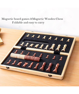yhhytoy Magnetic board games, Magnetic Wooden Chess (2 in 1）Beginner Che... - £23.90 GBP