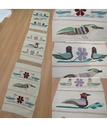 RARE Chimayo Bird 3 Rugs Still Joined 8 Feet Long antique WALL TABLE RUNNER - $231.85 CAD