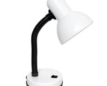Simple Designs LD1003-WHT Basic Metal Flexible Hose Neck Desk Lamp, Whit... - £15.21 GBP