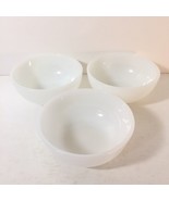 Lot of 3 Bowls 2 White Fire King  + 1 Cereal Chili Ice cream  Bowls Milk... - £19.37 GBP