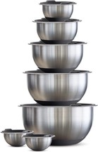 Tramontina Covered Mixing Bowls Stainless Steel Grey 80202/507DS (14 Pcs) - £38.91 GBP