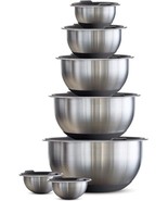 Tramontina Covered Mixing Bowls Stainless Steel Grey 80202/507DS (14 Pcs) - £38.69 GBP