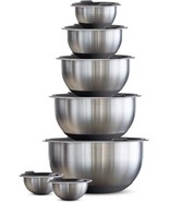 Tramontina Covered Mixing Bowls Stainless Steel Grey 80202/507DS (14 Pcs) - £38.91 GBP