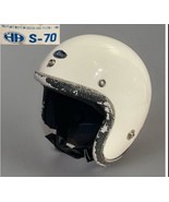 Vintage 1970 Arai Hirotake Helmet S-70 White Size A (6 5/8-7”) Motorcycl... - $123.42