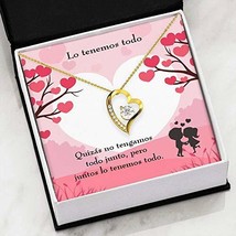 Lo Tenemos Todo CZ Love Heart Pendant 18k Gold or Stainless Steel 18&quot; Necklace - £43.48 GBP