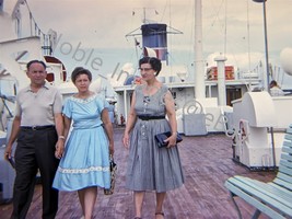 1962 SS Bahama Star On Deck Couple Holding Hands Nassau Kodachrome 35mm Slide - £4.28 GBP