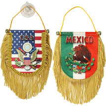 USA-Mexico - Double Sided Window Hanging Flag (Shield) - $9.54