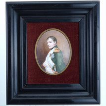 c1870 Napoleon Porcelain Plaque Hand Painted in shadowbox frame - £506.19 GBP