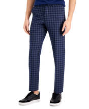 Ax Armani Exchange Men’s Slim-Fit Navy Buffalo Plaid Wool Suit Pants, Size 34S - £115.90 GBP