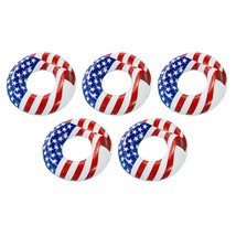 36&quot; Inflatable Patriotic America Flag Swimming Pool Tube Float (5 Pack) - £53.78 GBP