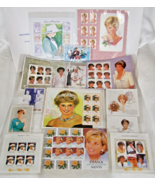 VINTAGE LOT OF 14 PRINCESS DIANA MEMORIAL WORLDWIDE POSTAL SHEETS - MINT... - $24.75