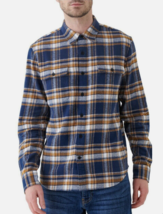 Lucky Brand Men&#39;s Button-Down Humboldt Woven Plaid Flannel Shirt XXL NAV... - £11.84 GBP