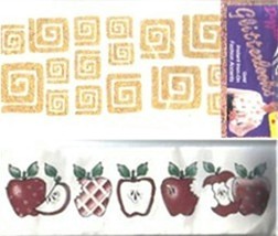 Iron On Applique  Gold Sq And Apples - $3.00