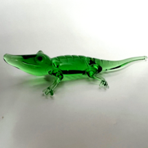 Murano Glass, Handcrafted Unique Crocodile Figurine, Glass Art - $33.50