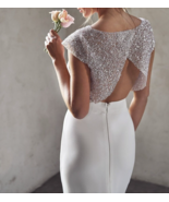 Bridal hand embellishment Blouse/Bridal Separates/ Wedding Tulle bolero Top - $420.40