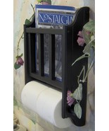 Black Magazine Rack with Toilet Paper tissue Holder made in the USA - £52.30 GBP