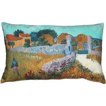 Van Gogh Farmhouse in Provence Throw Pillow, Complete with Pillow Insert - £29.42 GBP