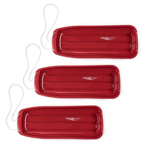 Lucky Bums Kids 48 Inch Plastic Snow Toboggan Sled with Pull Rope, Red (3 Pack) - £115.10 GBP