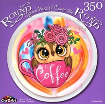 Coffee Owl - 350 Round Piece Jigsaw Puzzle  - £9.48 GBP