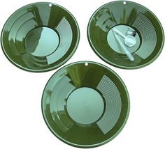 Make Your Own Gold Bars Lot of 3 Green 10 inch Gold Pans, Vial &amp; Magnifier - £28.13 GBP