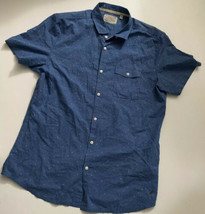 Jeremiah American Legacy Blue Short Sleeves 100% Cotton Men Shirt M - $16.92